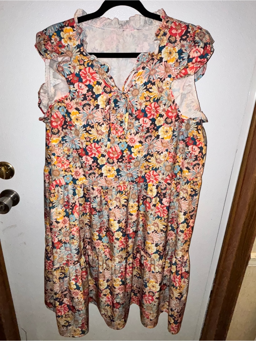 SHEIN CURVE 3XL Floral Tiered Dress – Multicolor